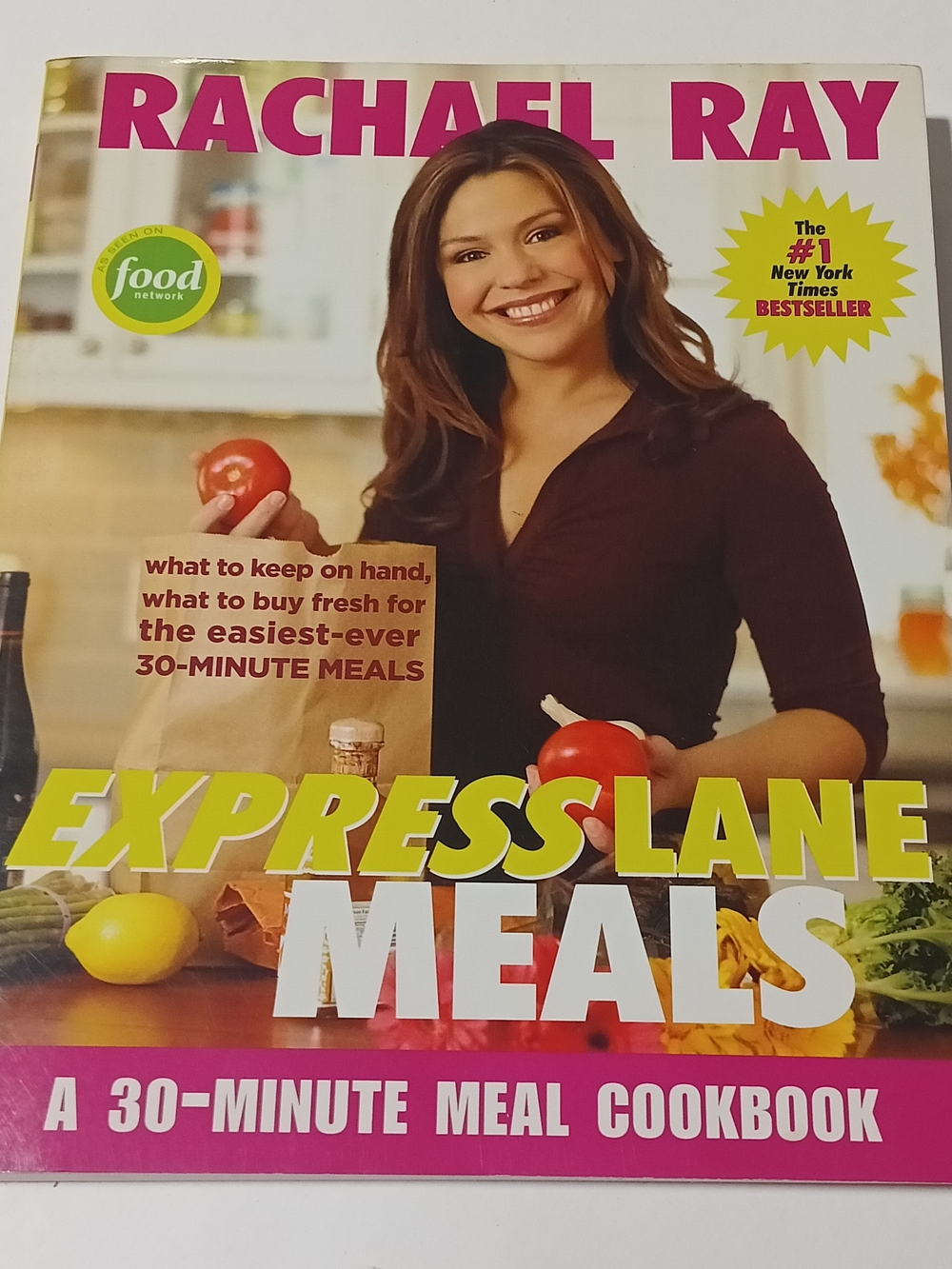 Express Cookbook by Rachael Ray - Pink and Yellow Cover